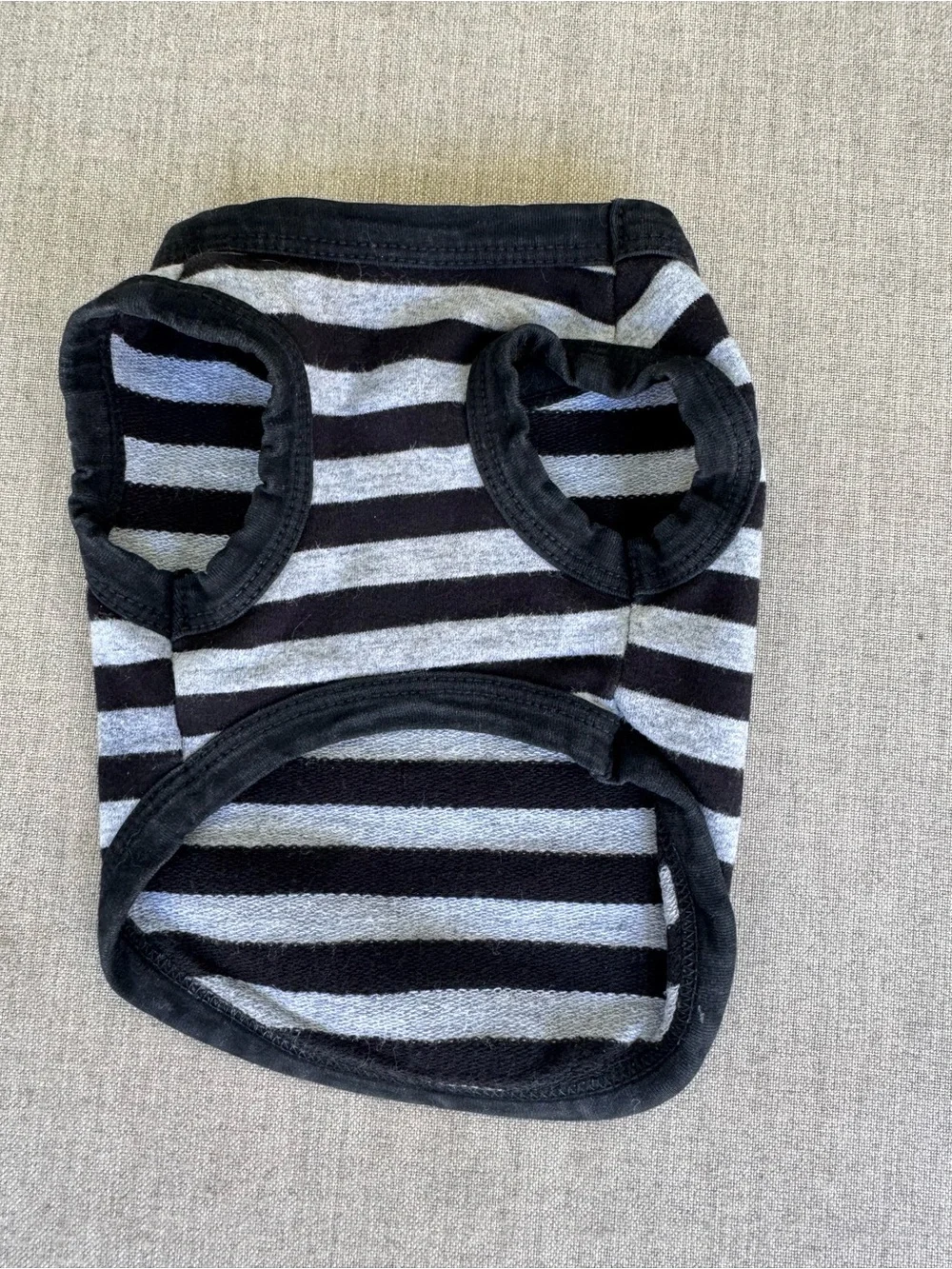 Black & Gray, Striped, Short Sleeve, Pet Shirt, Size XS